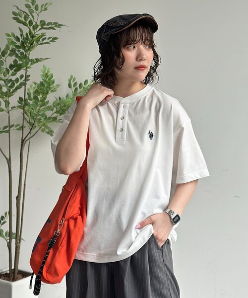U.S. POLO ASSN.(ユーエスポロアッスン)の「ヘンリーT(Tシャツ/カットソー・メンズ・ネイビー/レッド/ホワイト/ブラック・SMALL/MEDIUM/LARGE)」の1枚目の写真