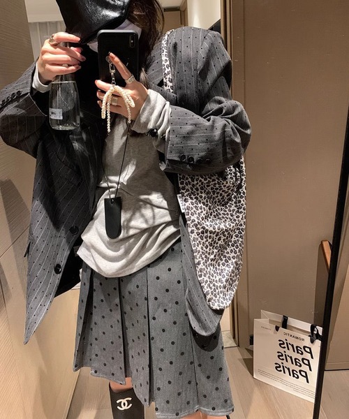 MAISON DE THERESE（メゾン ド テレーズ）の「前後2WAYドットプリーツミディスカート（スカート・レディース・グレー・M）」の8枚目の写真