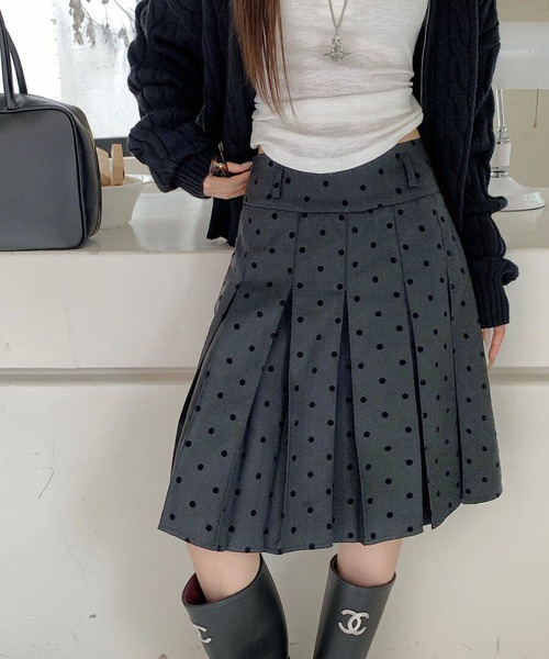 MAISON DE THERESE（メゾン ド テレーズ）の「前後2WAYドットプリーツミディスカート（スカート・レディース・グレー・M）」の21枚目の写真