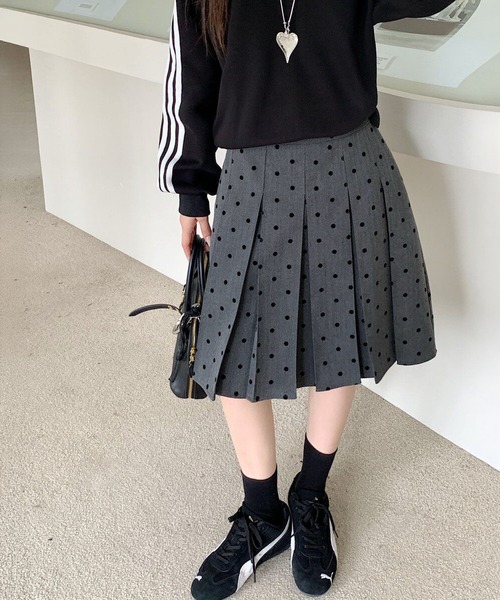 MAISON DE THERESE（メゾン ド テレーズ）の「前後2WAYドットプリーツミディスカート（スカート・レディース・グレー・M）」の19枚目の写真