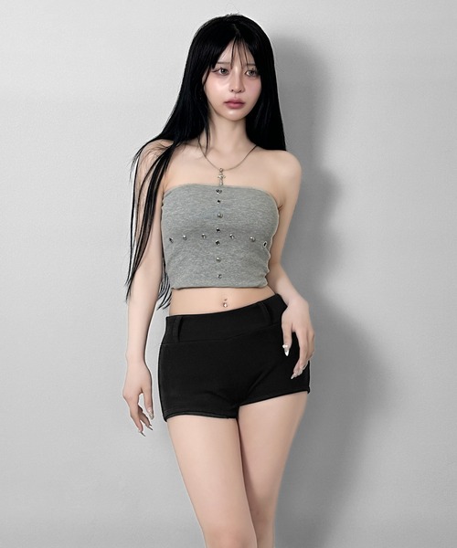 FOLLOWIN(フォロウィン)の「【3COLOR】バックポケットデザインバンディングショートパンツ(スウェットパンツ・レディース・ブラウン/ブラック/チャコールグレー・FREE)」の12枚目の写真
