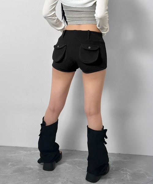 FOLLOWIN(フォロウィン)の「【3COLOR】バックポケットデザインバンディングショートパンツ(スウェットパンツ・レディース・ブラウン/ブラック/チャコールグレー・FREE)」の7枚目の写真