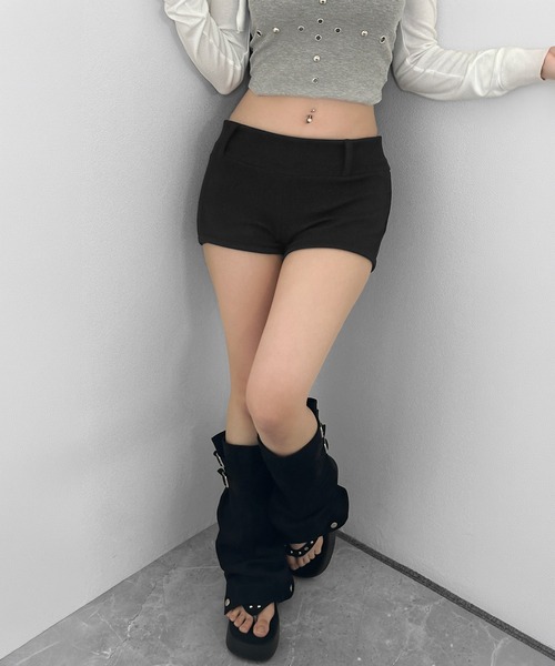 FOLLOWIN(フォロウィン)の「【3COLOR】バックポケットデザインバンディングショートパンツ(スウェットパンツ・レディース・ブラウン/ブラック/チャコールグレー・FREE)」の8枚目の写真
