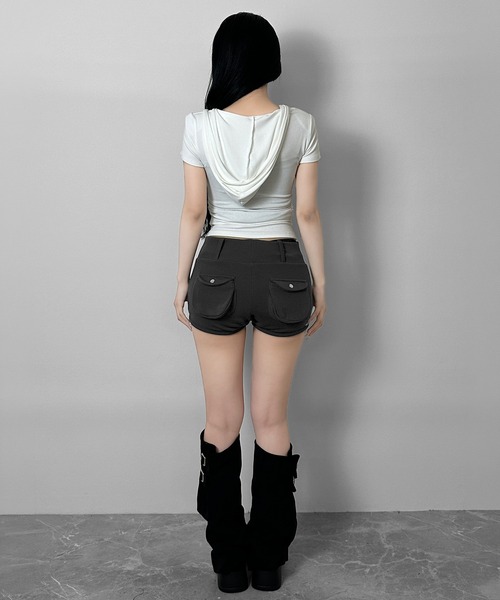 FOLLOWIN(フォロウィン)の「【3COLOR】バックポケットデザインバンディングショートパンツ(スウェットパンツ・レディース・ブラウン/ブラック/チャコールグレー・FREE)」の21枚目の写真