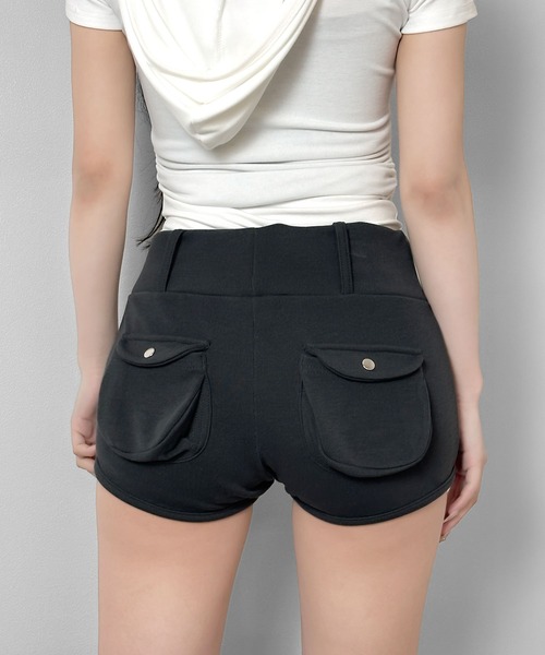 FOLLOWIN(フォロウィン)の「【3COLOR】バックポケットデザインバンディングショートパンツ(スウェットパンツ・レディース・ブラウン/ブラック/チャコールグレー・FREE)」の18枚目の写真