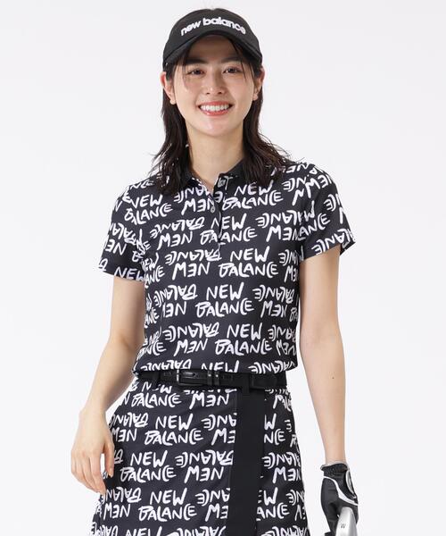 New Balance Golf（ニューバランスゴルフ）の「【new balance golf】総柄 半袖 ポロシャツ (WOMENS)（ポロシャツ・レディース・ホワイト/ブラック・MEDIUM/LARGE/SMALL）」の2枚目の写真