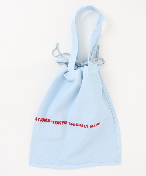 beautiful people（ビューティフルピープル）の「brushed logo tote bag 1616611945（ショルダーバッグ・メンズ・ライトブルー/ホワイト/イエロー・FREE）」の7枚目の写真