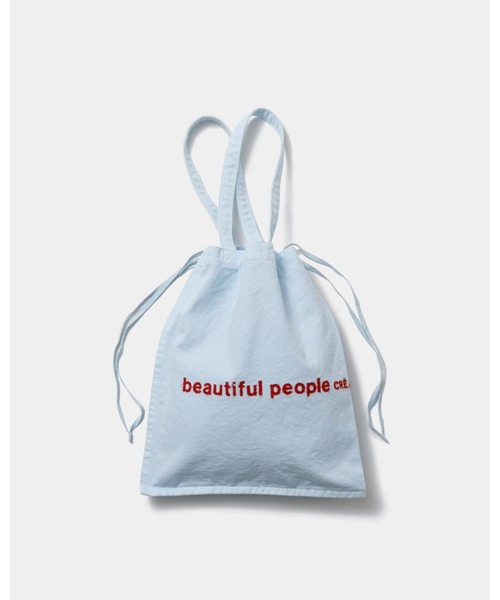 beautiful people（ビューティフルピープル）の「brushed logo tote bag 1616611945（ショルダーバッグ・メンズ・ライトブルー/ホワイト/イエロー・FREE）」の5枚目の写真