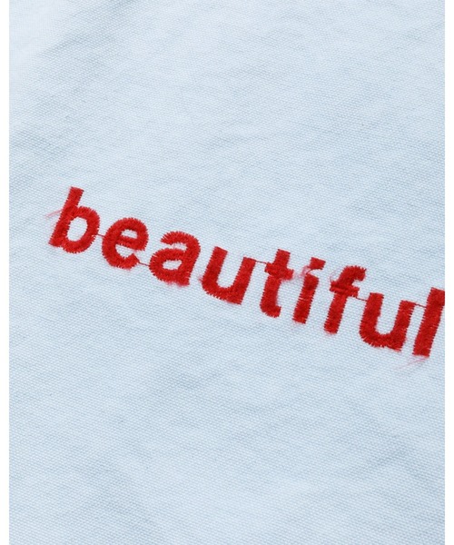 beautiful people（ビューティフルピープル）の「brushed logo tote bag 1616611945（ショルダーバッグ・メンズ・ライトブルー/ホワイト/イエロー・FREE）」の6枚目の写真