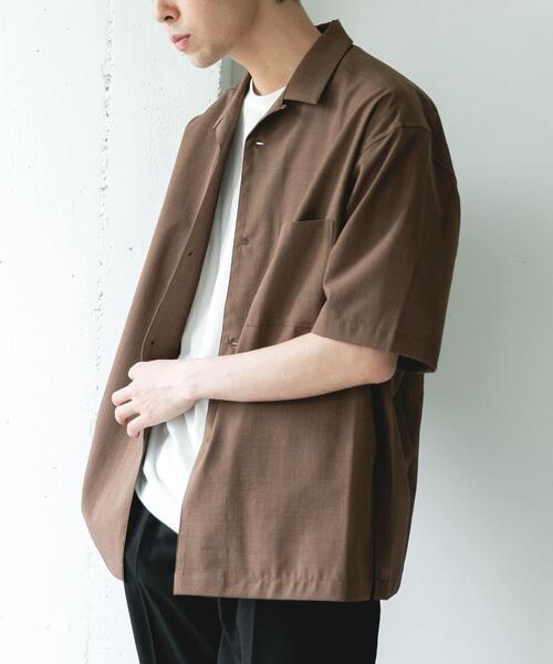 URBAN RESEARCH DOORS(アーバンリサーチドアーズ)の「『イージーケア/速乾/UVカット』クイックドライ オープンカラー ショートスリーブ シャツ(シャツ/ブラウス・メンズ・チャコールグレー/グリーン/ホワイト系その他/ブラウン/ライトブルー・LARGE/MEDIUM)」の6枚目の写真