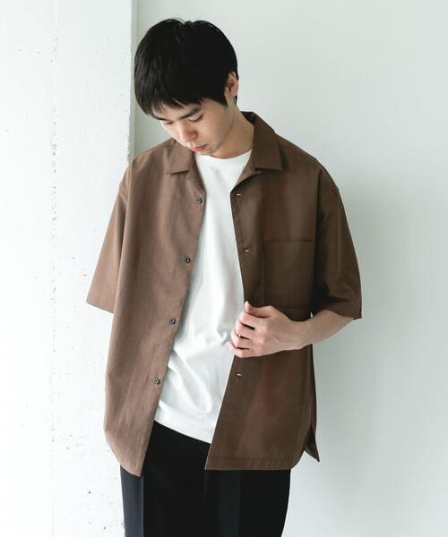 URBAN RESEARCH DOORS(アーバンリサーチドアーズ)の「『イージーケア/速乾/UVカット』クイックドライ オープンカラー ショートスリーブ シャツ(シャツ/ブラウス・メンズ・チャコールグレー/グリーン/ホワイト系その他/ブラウン/ライトブルー・LARGE/MEDIUM)」の8枚目の写真