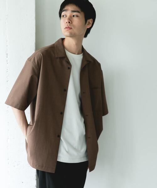 URBAN RESEARCH DOORS(アーバンリサーチドアーズ)の「『イージーケア/速乾/UVカット』クイックドライ オープンカラー ショートスリーブ シャツ(シャツ/ブラウス・メンズ・チャコールグレー/グリーン/ホワイト系その他/ブラウン/ライトブルー・LARGE/MEDIUM)」の9枚目の写真