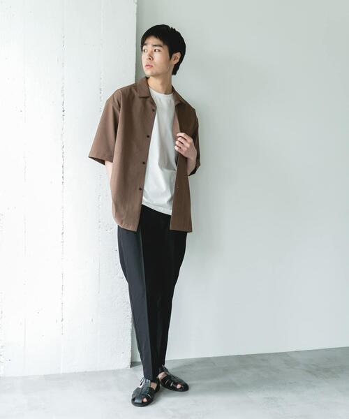 URBAN RESEARCH DOORS(アーバンリサーチドアーズ)の「『イージーケア/速乾/UVカット』クイックドライ オープンカラー ショートスリーブ シャツ(シャツ/ブラウス・メンズ・チャコールグレー/グリーン/ホワイト系その他/ブラウン/ライトブルー・LARGE/MEDIUM)」の11枚目の写真