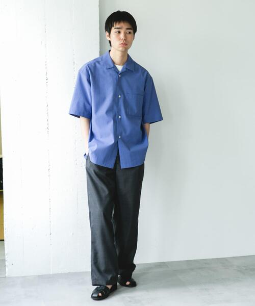 URBAN RESEARCH DOORS(アーバンリサーチドアーズ)の「『イージーケア/速乾/UVカット』クイックドライ オープンカラー ショートスリーブ シャツ(シャツ/ブラウス・メンズ・チャコールグレー/グリーン/ホワイト系その他/ブラウン/ライトブルー・LARGE/MEDIUM)」の19枚目の写真