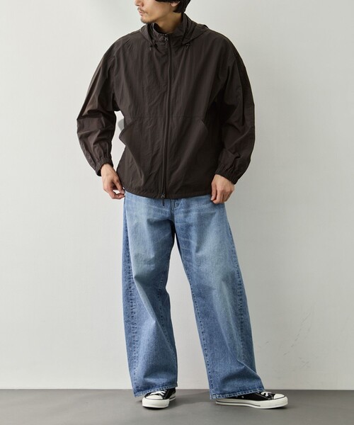 ATON（エイトン）の「【ATON/エイトン】SUPER LIGHT NYLON SPORT JACKET（ナイロンジャケット・メンズ・ネイビー/ブラウン・4/6）」の7枚目の写真