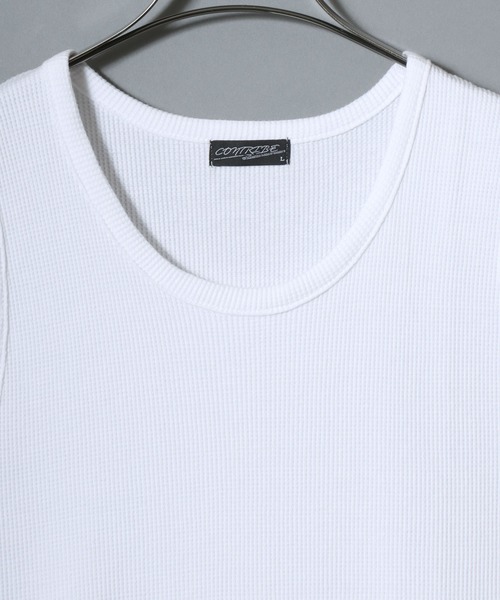 ANPAS（アンパス）の「Waffle-Knit Tank Top / 裾ラウンド ワッフルタンクトップ 無地 メンズ トップス インナー セミロング丈（タンクトップ・メンズ・グレー/ブラック/ホワイト・M/L）」の7枚目の写真