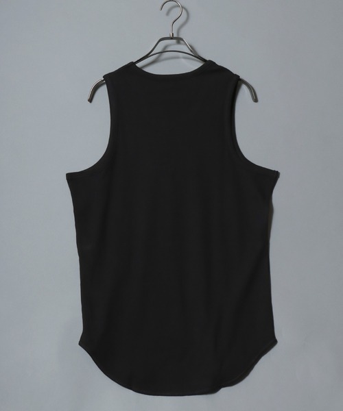 ANPAS（アンパス）の「Waffle-Knit Tank Top / 裾ラウンド ワッフルタンクトップ 無地 メンズ トップス インナー セミロング丈（タンクトップ・メンズ・グレー/ブラック/ホワイト・M/L）」の12枚目の写真