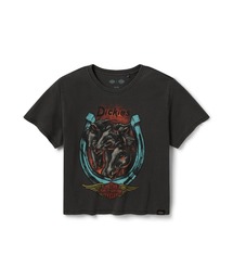 HARLEYDAVIDSONハーレーダビッドソンtシャツ半袖レディースm ブリング 半袖 レーストフロントTシャツ - ダークエンジェル （他