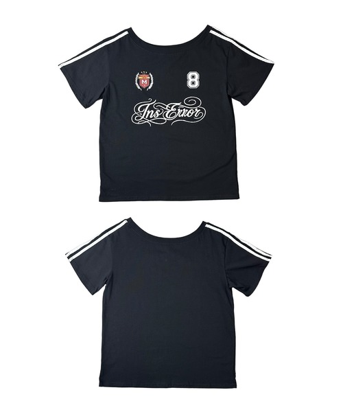 MATU:TA(マトゥータ)の「【スポーツmixするならこれ!】ルーズネックスポーティーTシャツ / 半袖 ユニフォーム ゲーミングシャツ オーバーサイズ ワンショルダー オフショルダー 華奢見え メンズライク ストリート 韓国 海外ガール 3カラー ホワイト ブラック グレー(Tシャツ/カットソー・レディース・ホワイト/ブラック/グレー・FREE)」の5枚目の写真