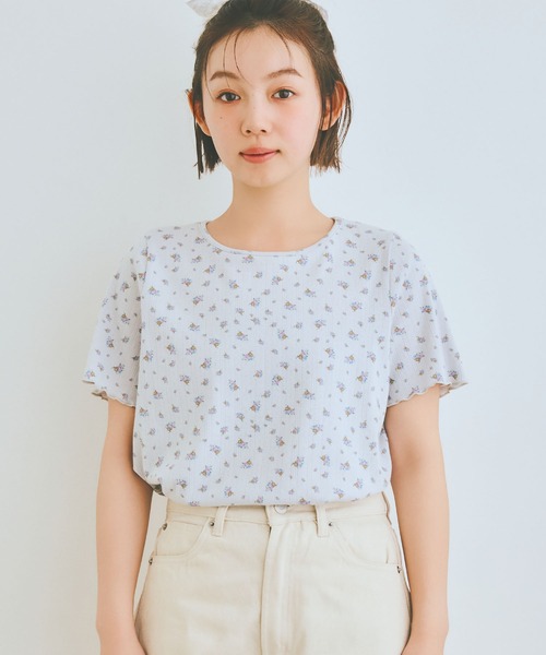 COLORME(カラーミー)の「【AKB48 伊藤百花 着用】小花柄半袖カットソー(Tシャツ/カットソー・レディース・ホワイト/グレー・FREE)」の13枚目の写真