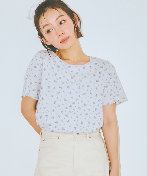 COLORME(カラーミー)の「【AKB48 伊藤百花 着用】小花柄半袖カットソー(Tシャツ/カットソー・レディース・ホワイト/グレー・FREE)」の12枚目の写真