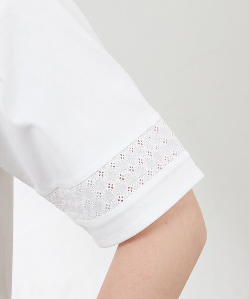 amaca(アマカ)の「コンパクトコットン レース切替カットソー(Tシャツ/カットソー・レディース・ダークネイビー/オフホワイト/ブルー系その他2・38/40)」の11枚目の写真