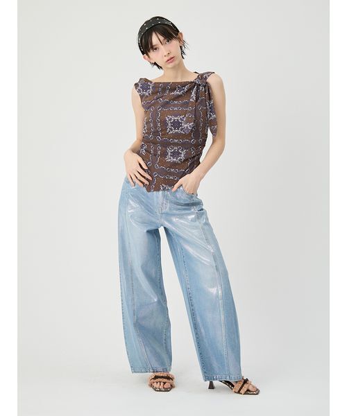 LILY BROWN(リリーブラウン)の「ホイルカーブデニムパンツ(デニムパンツ・レディース・シルバー/ライトブルー/ブラウン・1/0)」の11枚目の写真
