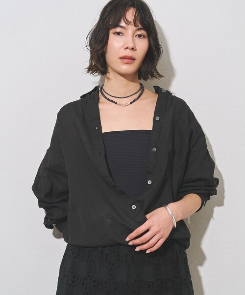 Whim Gazette（ウィムガゼット）の「マルチウェイラミーシャツ（シャツ/ブラウス・レディース・ベージュ/ブラウン/ベビーピンク/ブラック・FREE）」の2枚目の写真
