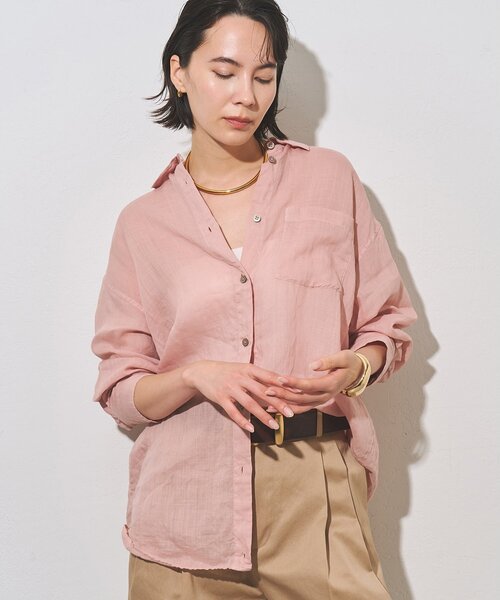 Whim Gazette（ウィムガゼット）の「マルチウェイラミーシャツ（シャツ/ブラウス・レディース・ベージュ/ブラウン/ベビーピンク/ブラック・FREE）」の11枚目の写真