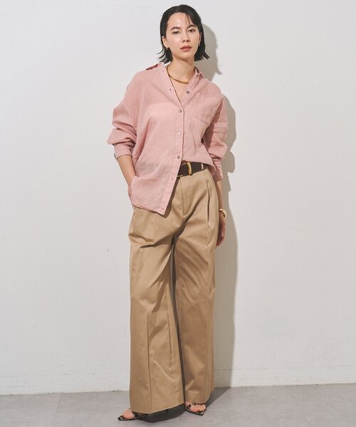 Whim Gazette（ウィムガゼット）の「マルチウェイラミーシャツ（シャツ/ブラウス・レディース・ベージュ/ブラウン/ベビーピンク/ブラック・FREE）」の5枚目の写真