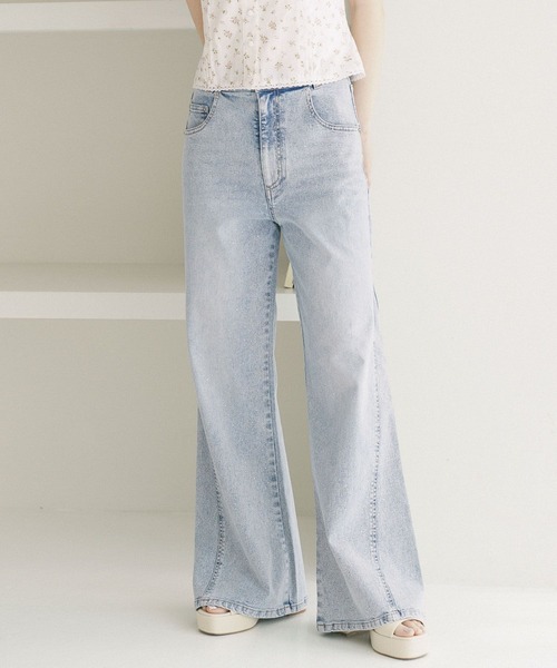 Heather（ヘザー）の「アソートハイウエストフレアデニムパンツ　773985（デニムパンツ・レディース・ワンウォッシュ/ブルー/ライトブルー・M/S）」の4枚目の写真