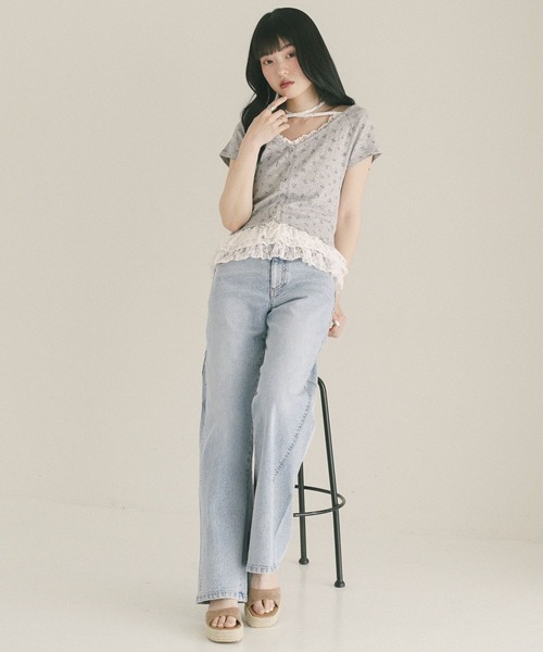 Heather（ヘザー）の「アソートハイウエストフレアデニムパンツ　773985（デニムパンツ・レディース・ワンウォッシュ/ブルー/ライトブルー・M/S）」の17枚目の写真