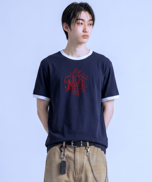 NOTUSUAL(ノットユージュアル)の「ドローイングラフリング半袖Tシャツ4色(Tシャツ/カットソー・レディース・クリーム/ホワイト×グリーン/ホワイト/ネイビー・SMALL/MEDIUM/LARGE/X-LARGE)」の10枚目の写真