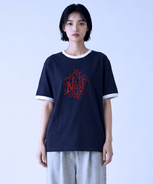 NOTUSUAL(ノットユージュアル)の「ドローイングラフリング半袖Tシャツ4色(Tシャツ/カットソー・レディース・クリーム/ホワイト×グリーン/ホワイト/ネイビー・SMALL/MEDIUM/LARGE/X-LARGE)」の11枚目の写真