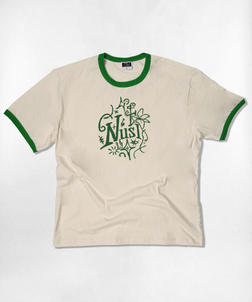 NOTUSUAL(ノットユージュアル)の「ドローイングラフリング半袖Tシャツ4色(Tシャツ/カットソー・レディース・クリーム/ホワイト×グリーン/ホワイト/ネイビー・SMALL/MEDIUM/LARGE/X-LARGE)」の12枚目の写真