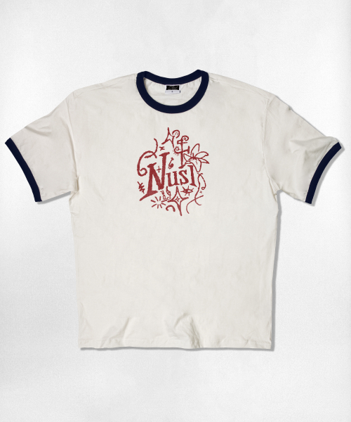 NOTUSUAL(ノットユージュアル)の「ドローイングラフリング半袖Tシャツ4色(Tシャツ/カットソー・レディース・クリーム/ホワイト×グリーン/ホワイト/ネイビー・SMALL/MEDIUM/LARGE/X-LARGE)」の13枚目の写真