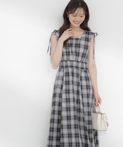 PROPORTION BODY DRESSING（プロポーションボディドレッシング）の「ショルダーリボンギャザーワンピース / 1216240601（ワンピース・レディース・レッド/ブラック系その他/ブラック・SMALL/P/S/MEDIUM）」の2枚目の写真