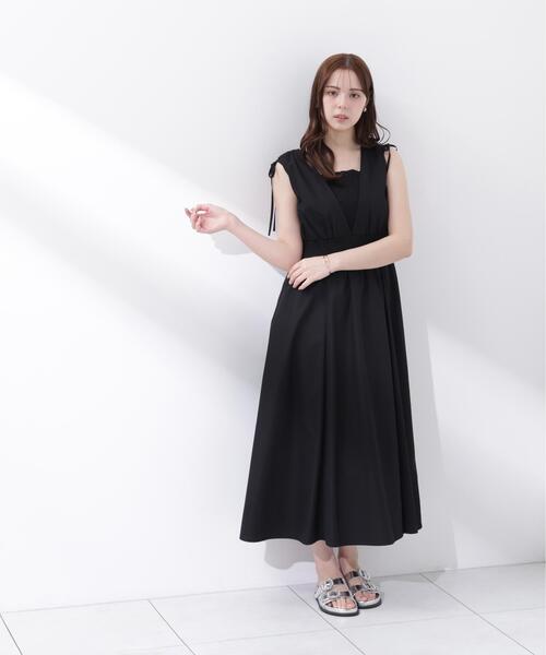 PROPORTION BODY DRESSING(プロポーションボディドレッシング)の「【中川紅葉さん着用】ショルダーリボンギャザーワンピース / 1216240601(ワンピース・レディース・レッド/ブラック系その他/ブラック・SMALL/P/S/MEDIUM)」の5枚目の写真