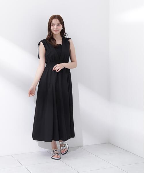 PROPORTION BODY DRESSING(プロポーションボディドレッシング)の「【中川紅葉さん着用】ショルダーリボンギャザーワンピース / 1216240601(ワンピース・レディース・レッド/ブラック系その他/ブラック・SMALL/P/S/MEDIUM)」の7枚目の写真