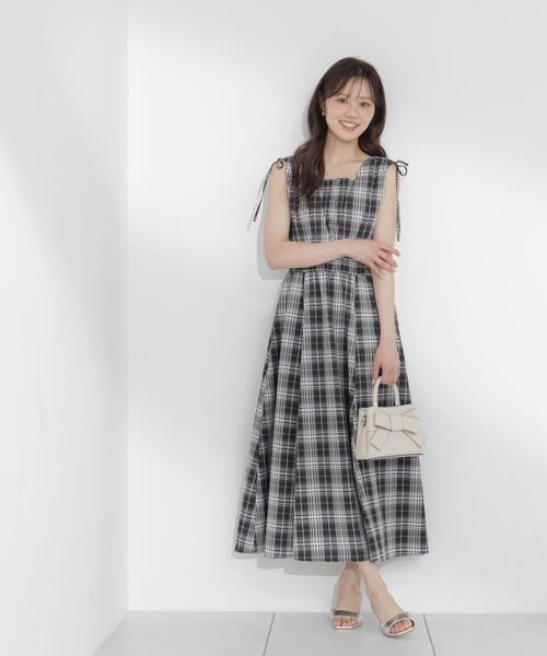 PROPORTION BODY DRESSING(プロポーションボディドレッシング)の「【中川紅葉さん着用】ショルダーリボンギャザーワンピース / 1216240601(ワンピース・レディース・レッド/ブラック系その他/ブラック・SMALL/P/S/MEDIUM)」の12枚目の写真