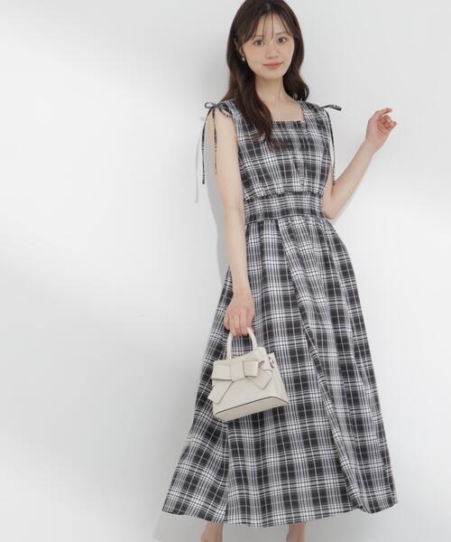 PROPORTION BODY DRESSING(プロポーションボディドレッシング)の「【中川紅葉さん着用】ショルダーリボンギャザーワンピース / 1216240601(ワンピース・レディース・レッド/ブラック系その他/ブラック・SMALL/P/S/MEDIUM)」の14枚目の写真