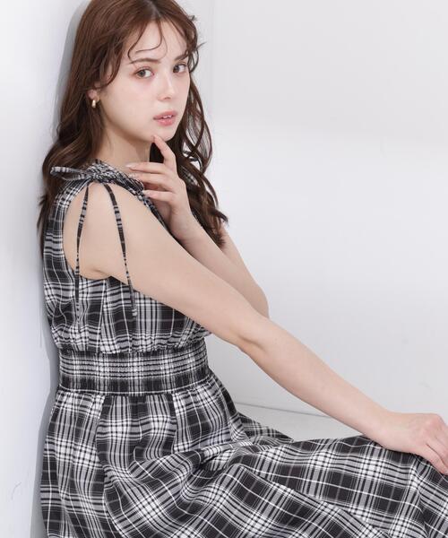 PROPORTION BODY DRESSING（プロポーションボディドレッシング）の「ショルダーリボンギャザーワンピース / 1216240601（ワンピース・レディース・レッド/ブラック系その他/ブラック・SMALL/P/S/MEDIUM）」の9枚目の写真