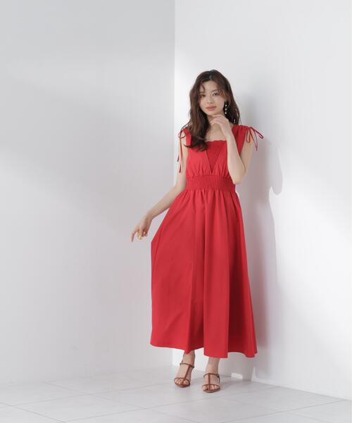 PROPORTION BODY DRESSING（プロポーションボディドレッシング）の「ショルダーリボンギャザーワンピース / 1216240601（ワンピース・レディース・レッド/ブラック系その他/ブラック・SMALL/P/S/MEDIUM）」の14枚目の写真