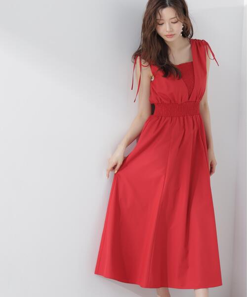 PROPORTION BODY DRESSING（プロポーションボディドレッシング）の「ショルダーリボンギャザーワンピース / 1216240601（ワンピース・レディース・レッド/ブラック系その他/ブラック・SMALL/P/S/MEDIUM）」の16枚目の写真