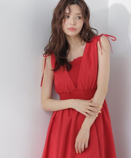 PROPORTION BODY DRESSING（プロポーションボディドレッシング）の「ショルダーリボンギャザーワンピース / 1216240601（ワンピース・レディース・レッド/ブラック系その他/ブラック・SMALL/P/S/MEDIUM）」の17枚目の写真