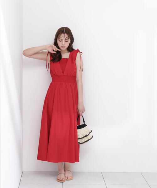 PROPORTION BODY DRESSING（プロポーションボディドレッシング）の「ショルダーリボンギャザーワンピース / 1216240601（ワンピース・レディース・レッド/ブラック系その他/ブラック・SMALL/P/S/MEDIUM）」の19枚目の写真