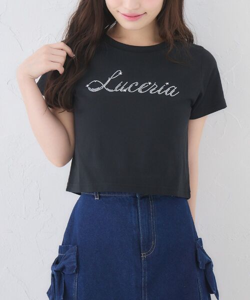ems excite(エムズエキサイト)の「キラキラスターロゴTシャツ(Tシャツ/カットソー・レディース・ブルー/ブラック/ホワイト・FREE)」の3枚目の写真