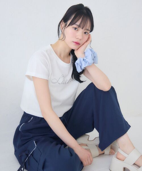 ems excite(エムズエキサイト)の「キラキラスターロゴTシャツ(Tシャツ/カットソー・レディース・ブルー/ブラック/ホワイト・FREE)」の13枚目の写真