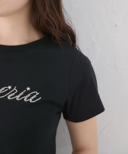 ems excite(エムズエキサイト)の「キラキラスターロゴTシャツ(Tシャツ/カットソー・レディース・ブルー/ブラック/ホワイト・FREE)」の4枚目の写真