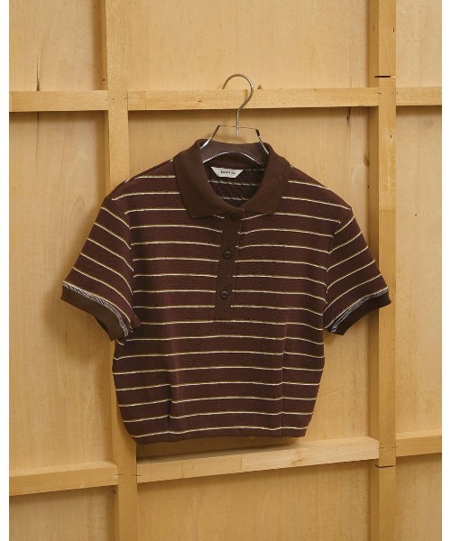 TODAYFUL（トゥデイフル）の「Border Polo Tops 12610606（Tシャツ/カットソー・レディース・チャコールグレー/ブラウン・FREE）」の10枚目の写真